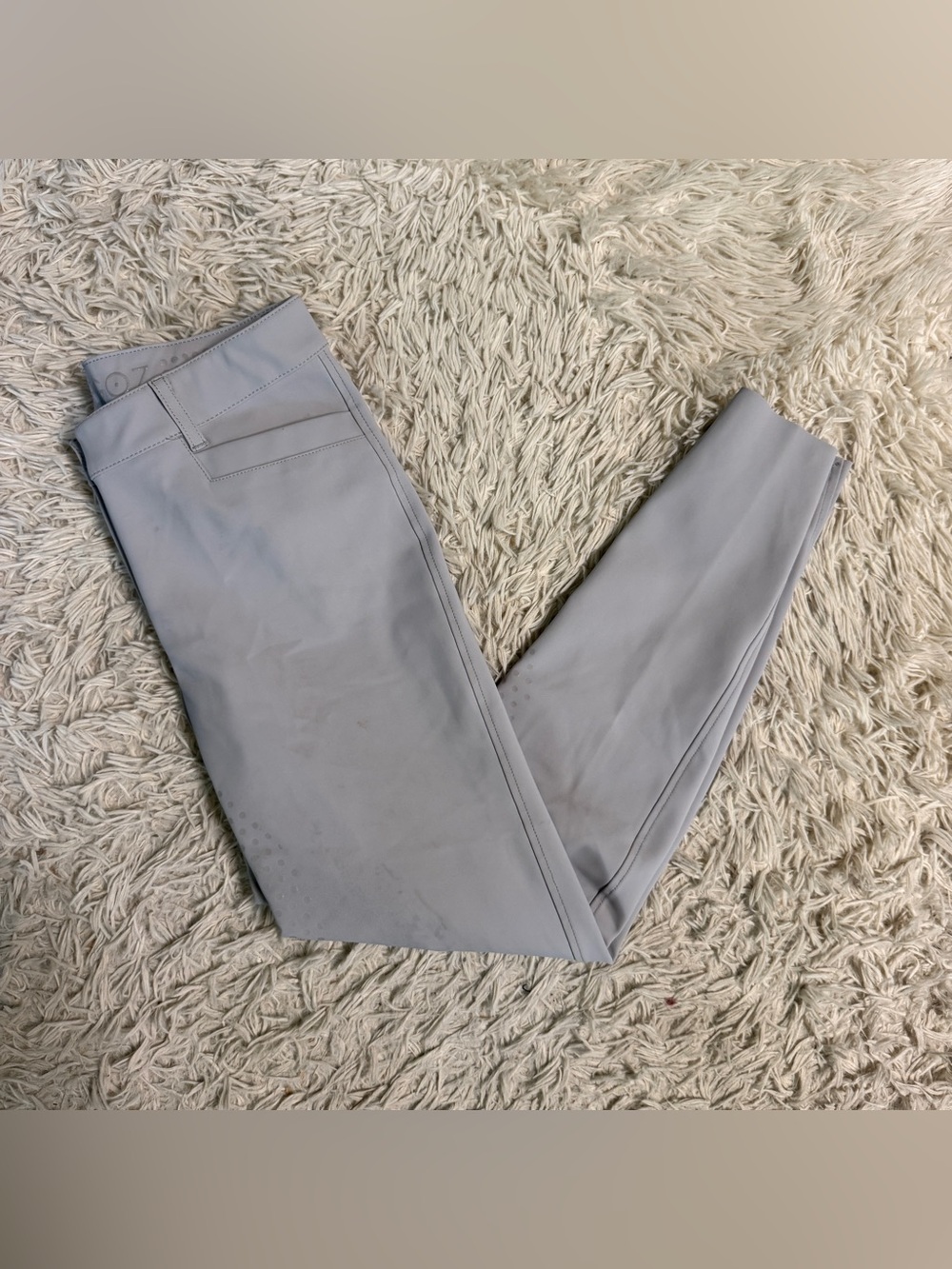 Women’s Size IT42 Grey Ego7 Full Seat Horseback Riding Breeches. Staining.